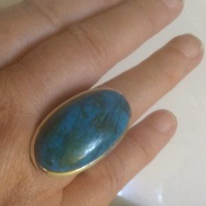 Chrysocolla and Silver ring
